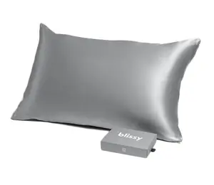 Blissy Silk Pillowcase  Standard  Silver  Silver Silver