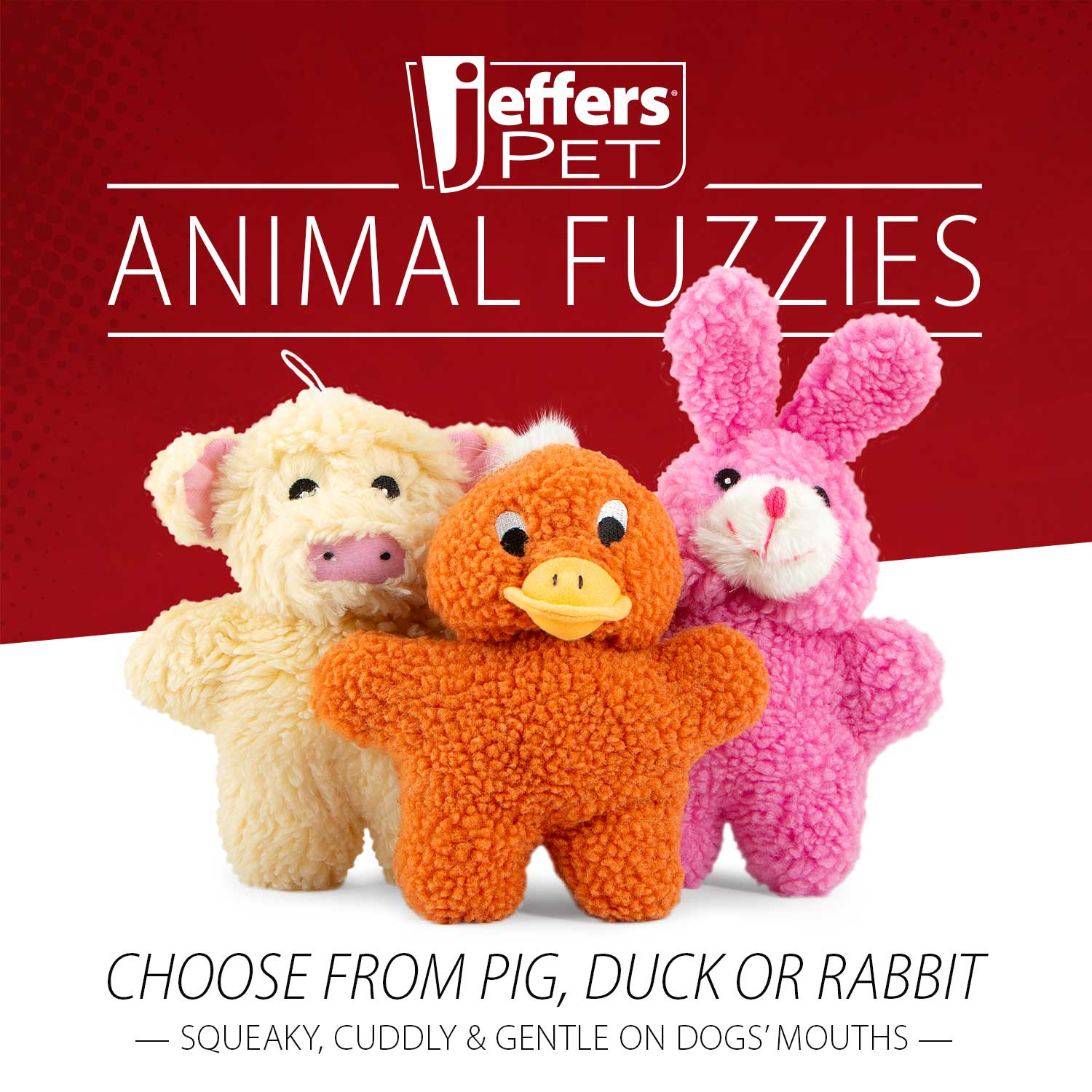 Jeffers Animal Fuzzies Plush Squeaker Dog Toys Jeffers Animal Fuzzies Plush Squeaker Dog Toys