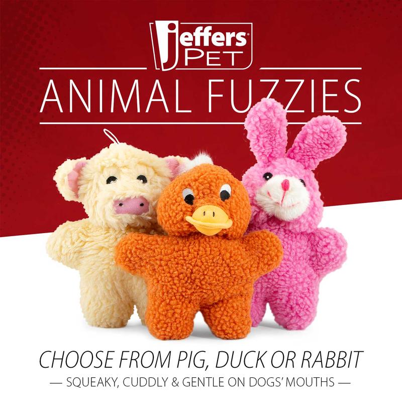 Jeffers Animal Fuzzies Plush Squeaker Dog Toys