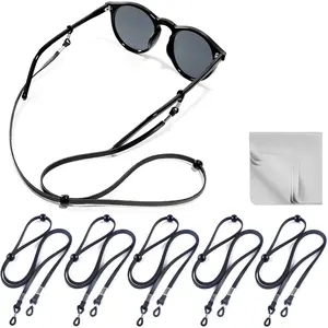 Premium ECO Leather Glasses Strap Eyeglass Chain for Women Men Neck Eye Glass Accessory Eyeglass Retainer 5 Cords
