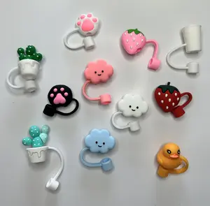 8mm Reusable Straw Topper Set (Qty of 2) - Stylish Drinkware Accessory Cup Bottles