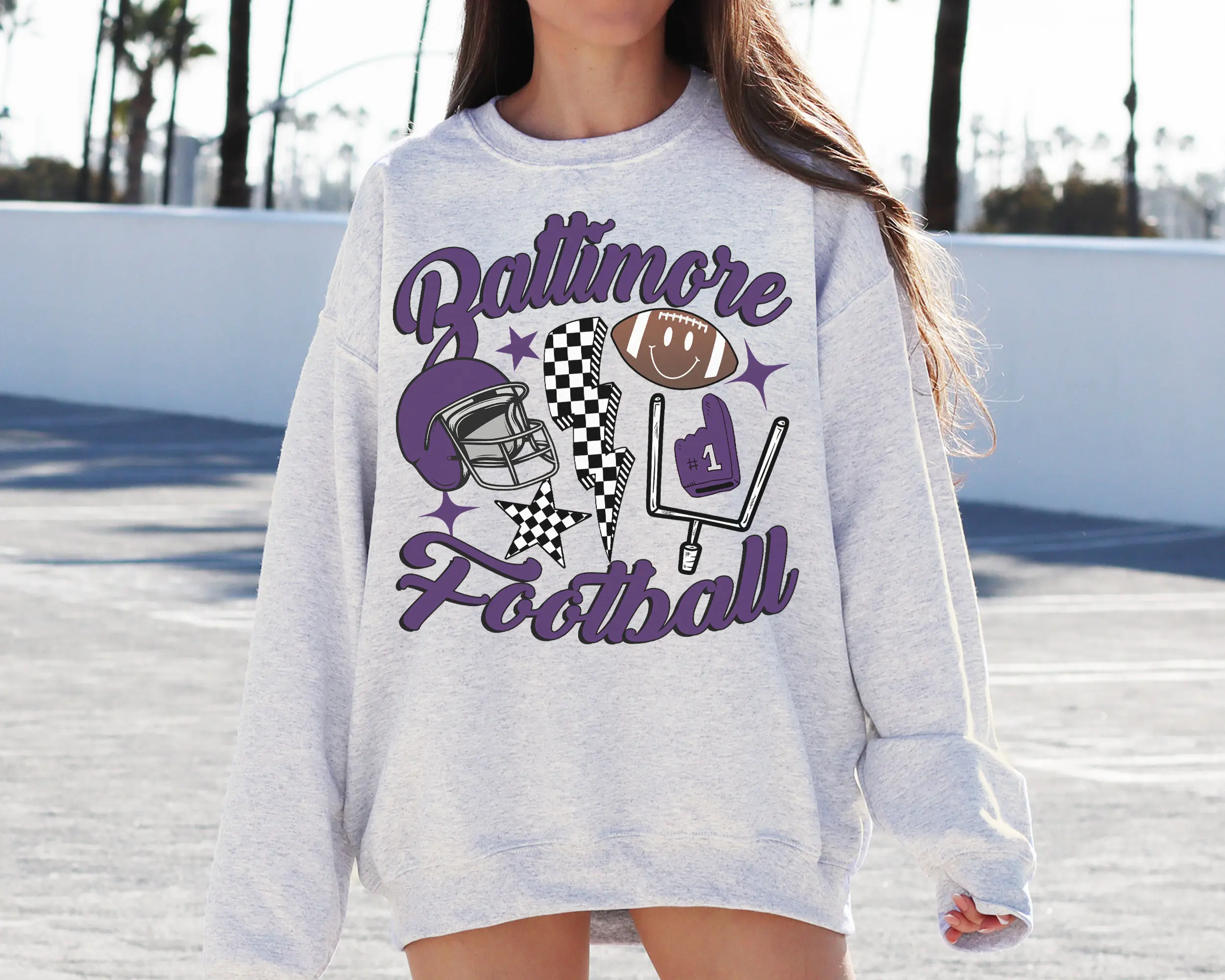 Retro Baltimore Football Crewneck Sweatshirt T-shirt Vintage Baltimore Football Shirt Ravens Shirt Baltimore Fan Gift
