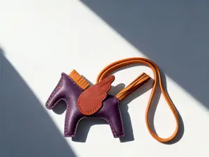 Handmade Genuine Leather Pegasus Bag Charm | Luxury Winged Horse Keychain for Handbags | Rich Royal Purple Purse Accessory | Perfect Mother's Day & Birthday Gift for Her | Heritage Luxe Shop