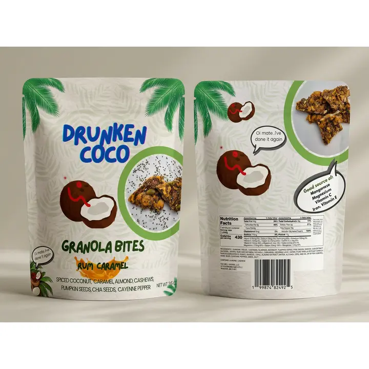 Drunken COCO Granola Bites - Rum & Caramel Flavored