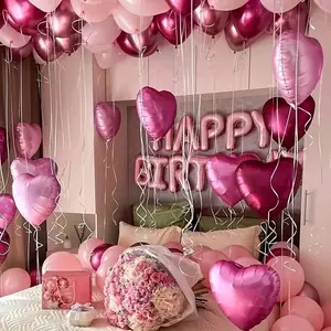85-Piece Happy Birthday Balloon Set, 16-Inch Letter Balloons, Romantic Party Decor, Perfect for Birthdays, Weddings, Anniversaries