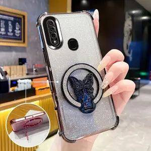 Fashionable Back Cover for OPPO A80-5G/A3Pro 5G/A3/A3X/A5 Pro/A7/A5S/AX5S/A11K/A12/A12S/A9/A5/A12E/A3S/A15S/A15/A16/A54S/A17/A17K/A38/A18/A31 2020 - Flash 3D Butterfly Folding Stand Phone Case - Multifunctional Anti Drop - Anti Scratch and Shockproof