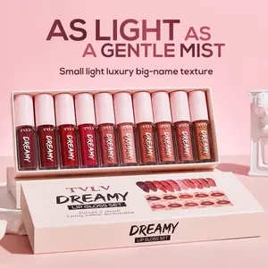 TVLV Dreamy Lip Gloss Set Cosmetic Waterproof Long-Lasting Natural Lip Care Brighten Dark Lips Nourish Lips Suitable for Daily Use Party Dating