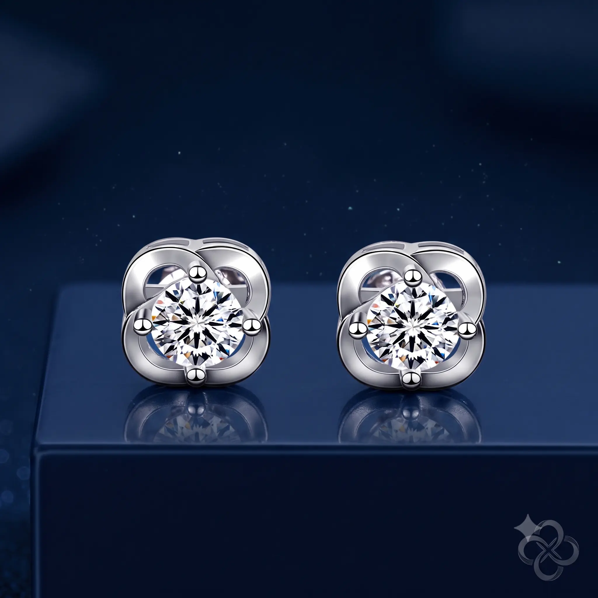 The "Radiant Four-Leaf Clover" 0.5ct Moissanite Studs | 925 Sterling Silver Earrings
