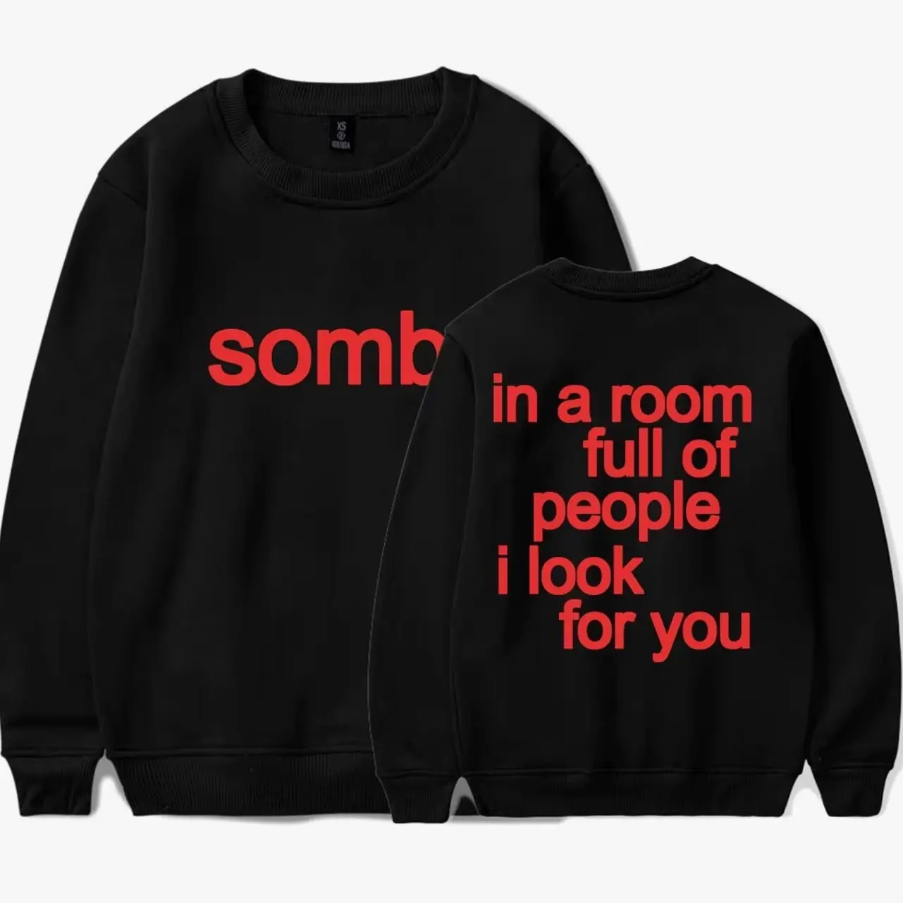 Sombr Merch 12 to 12 in a Room Full of People I Look for You Vintage Merch Hoodie Men Women Hip-hop Sports Pullover Sweatshirt UXU
