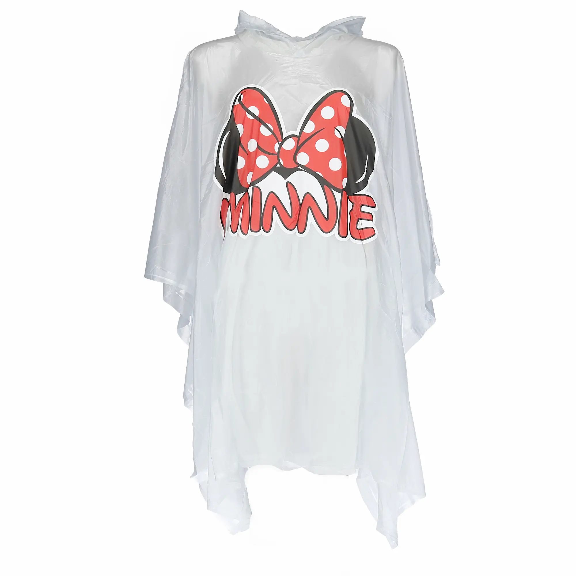 Disney Child's Minnie Mouse Ears Lightweight Rain Coat - Rainproof, Full Body Cover, 1 Size Kids' Rain Poncho, One Size