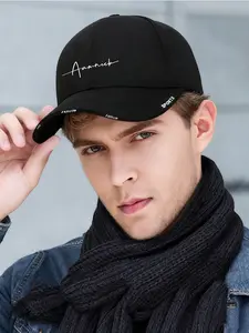 1pc Adjustable Snapback Baseball Cap - Black, Comfortable Fit for All Head Sizes, Stylish & Versatile, Polyester Material, Sports Cap|Sleek Black Cap|Adjustable Fit|Adjustable Snapback Hat