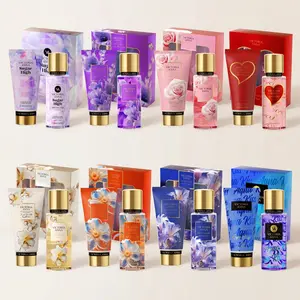 Victoria Anna 8-Piece Set of Body Spray and Body Lotion in Floral and Fruity Scents. Ideal Birthday Gift, Suitable for Giving to Friends and Family. Also Great for Business Trips and as a Niche Perfume.