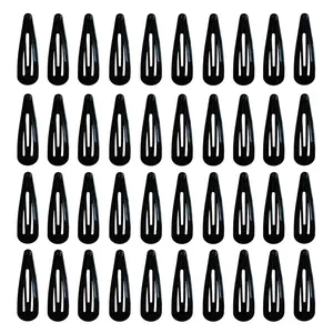 40 count 2 Inch Black Metal Snap Hair Clips Non-slip Hair Barrettes Hair for Girls, Women,  Teens or