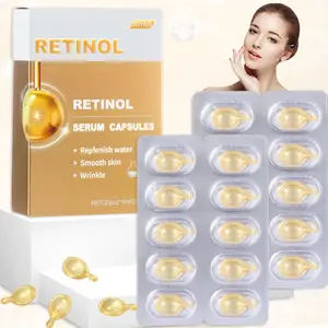 Retinol Serum Capsules Organic Anti-Wrinkle Face Smoothing Nourishing Formula Age-Defying Vitamins Collagen Aging