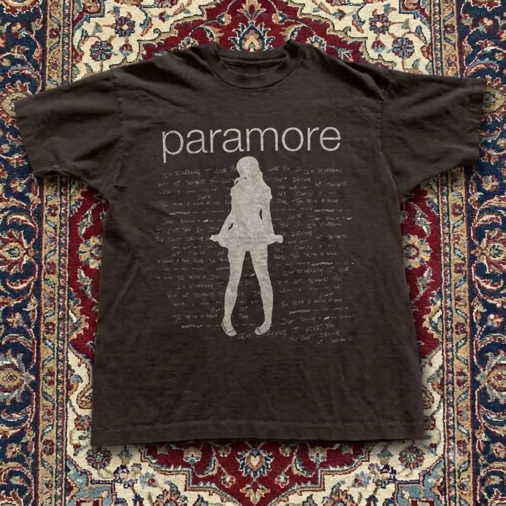 Paramore Band Graphic T-Shirt | Black Rock Music Merch Retro Lyric Silhouette Tee