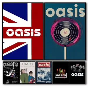 PIKPAKA Band T-The R-Rain Cool O-Oasis Poster Effortless Style Upgrade HD Wall Art | Waterproof Peel & Stick Trendy Decor | Fade-Resistant Durable Style | Chic Home Gift for Any Space