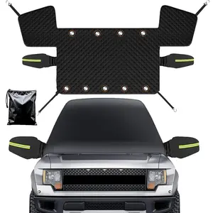 Windshield Snow Cover - Car Windshield Snow Cover with 9 Magnets & Side Window & Mirror Cover, Oxford Cloth Snow Cover With Reflective Strips for Most Cars SUVs Truck (115"x47")