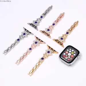 2026 Evil Eye RhinestoneiWatch Band – Sparkly Metal Bracelet Strap for Women, Bling Crystal Jewelry Style Watch Band Fits 38–49mm (All Series & Ultra), Luxury Elegant Gift