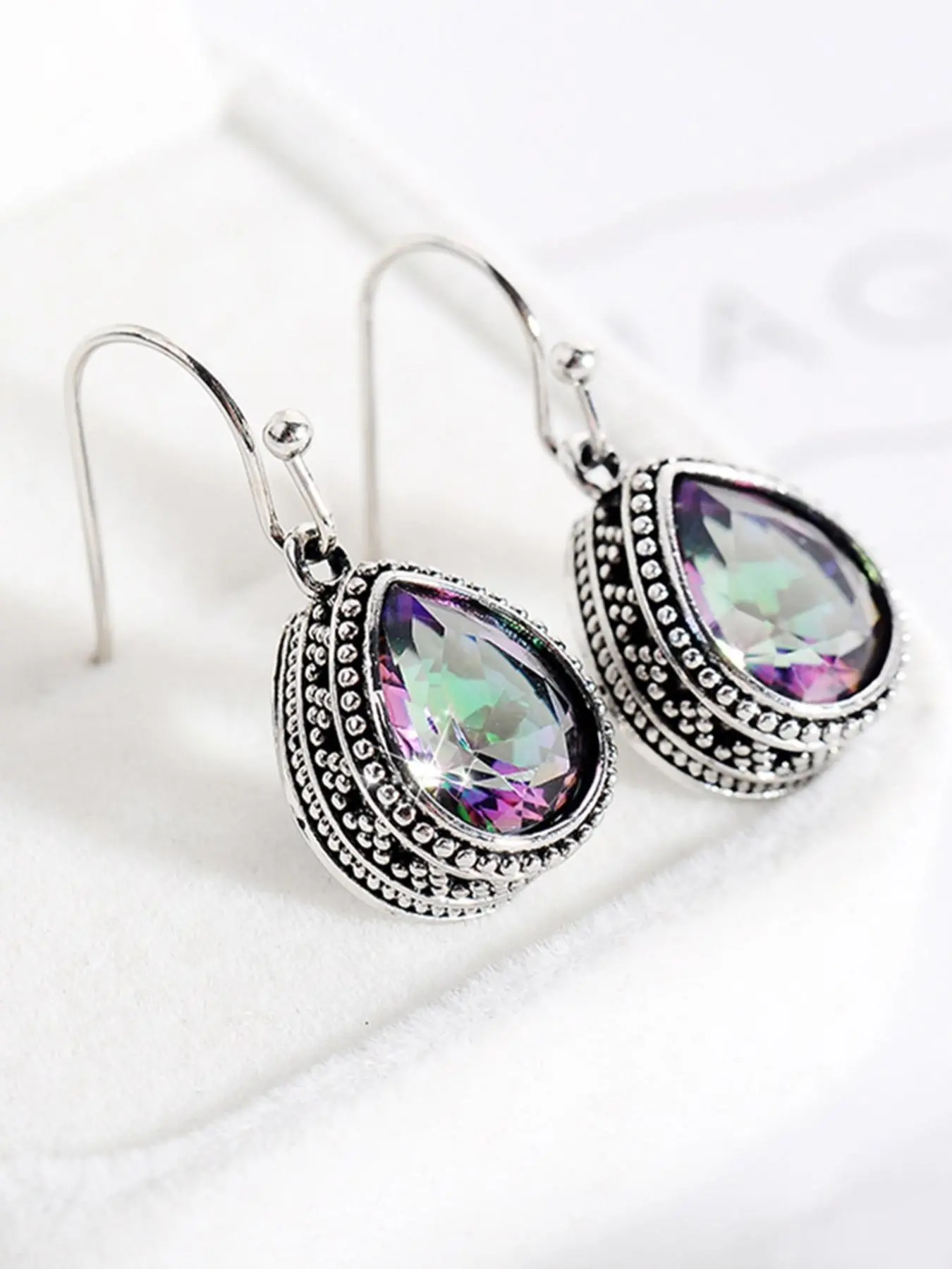 Water Drop Shaped Dangle Earrings (1 Pair), Artificial Crystal Decor Drop Earrings for Women, Party, Daily Clothing Decor, Trendy Jewelry for Birthday Gift, Fashionable Earrings, Teardrop Earrings, Unique Design Earrings, Dangling Earrings