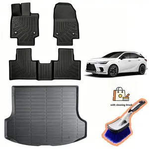 Canvcle TPE Floor Mats & Cargo Liner Fits 2023-2026 Lexus RX350/RX350h/RX500h (Not for RX450h+ PHEV), Anti-Slip Waterproof All Weather Liners, Buy Now Get Free Cleaning Brush