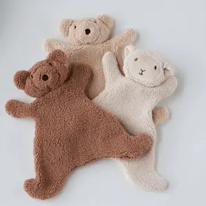 Cute Soft Baby Blanket, Safe Plush Animal Toy for Girls & Boys, Bear & Lamb Design, Ideal for Infants & Toddlers, Cozy Sleeping Companion