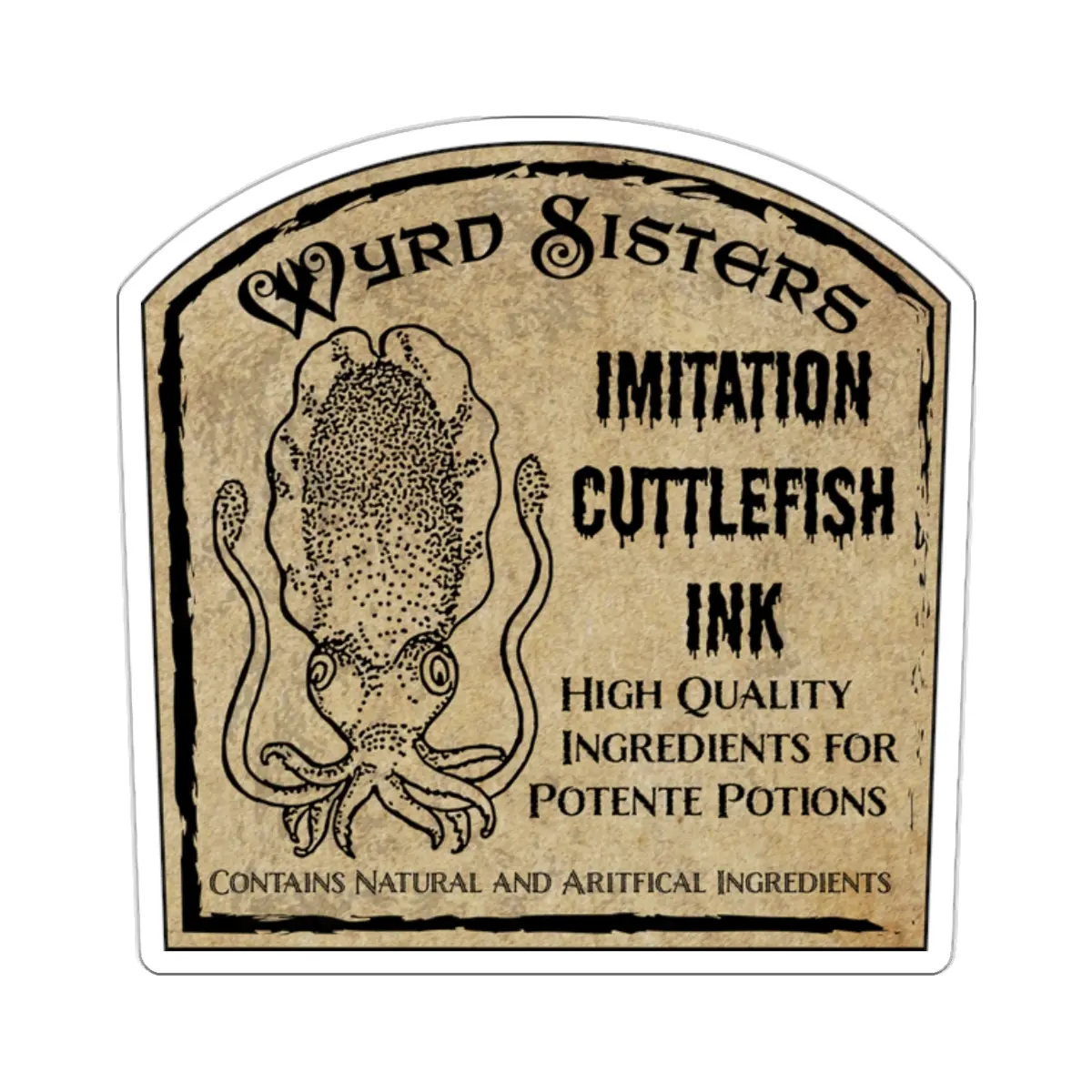 Imitation Cuttlefish Ink Apothecary Label