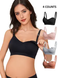 Lactation Wireless Bra Set for New Moms, Pregnancy Maternity Bra, Medium Support Full Coverage Cups, All Season Casual Style, Comfortable Lightweight Design