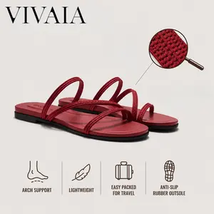 VIVAIA Women's Arch Support Miami Square-Toe Summer Slippers, Comfortable Slippers, Summer Shoes, Summer Essentials, Suitable for beach, vacations, parties (DELIA, CARLA, DOROTHY) tiktokshopspringglowup