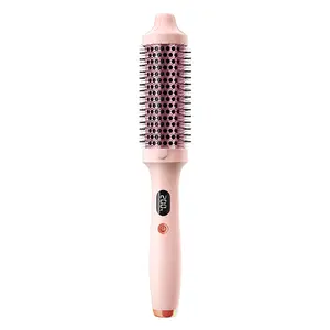 Blowout Boost Thermal Brush 1.5 inch for Blowout Look, hair curler,Tourmaline Ceramic Negative Ion Technology with LED, Settings Dual Voltage