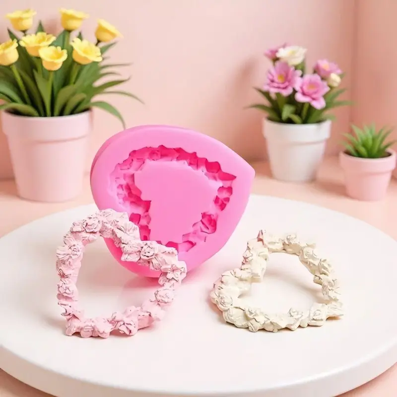 Heart Frame Mold, Silicone Heart Shaped, photo frame, Border Mold for Cake Decoration, Pop cake, Paper Cup Cakes, Candy, Silicone Candy Molds, Chocolate Making, Perfect for Baking Accessories