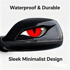 3 Pack Red Demon Eye Car Mirror Decals Waterproof UV Resistant Glossy Vinyl Stickers for Side Mirror Cover Custom Automotive Eyeball Sticker Dragon Predator Style Easy Apply Remove No Drill
