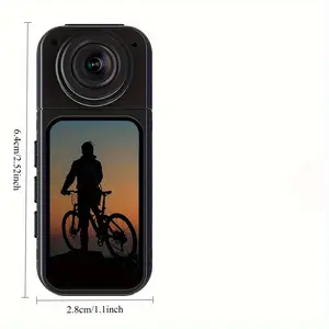 2.7K Ultra HD Wearable Sports Camera, Equipped with 1.47inch IPS Screen, 180 °   Rotatable Lens, Magnetic Strap and USB Charging - Lightweight Travel, Sports and Adventure Vlog Camera, Black, Sports Action Camera | Compact Camera | Portable Camera