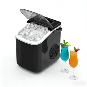 Fast Countertop Ice Maker 26lbs 24H 9 Cubes in 6 mins Portable Self-Cleaning Compact 2 Ice Sizes Fast Cooling Easy to Use Efficient Ice Production