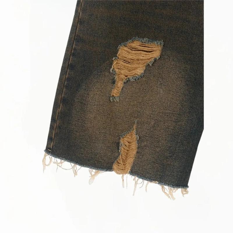 FRAGILE Blue & Brown Baggy Jorts