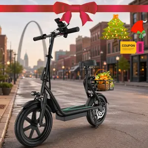 Premium Foldable Electric Scooter for Adults – 500W Motor, 27-49 Miles Range, 22 MPH Top Speed, 14" Tires, with Back Basket & APP Control
