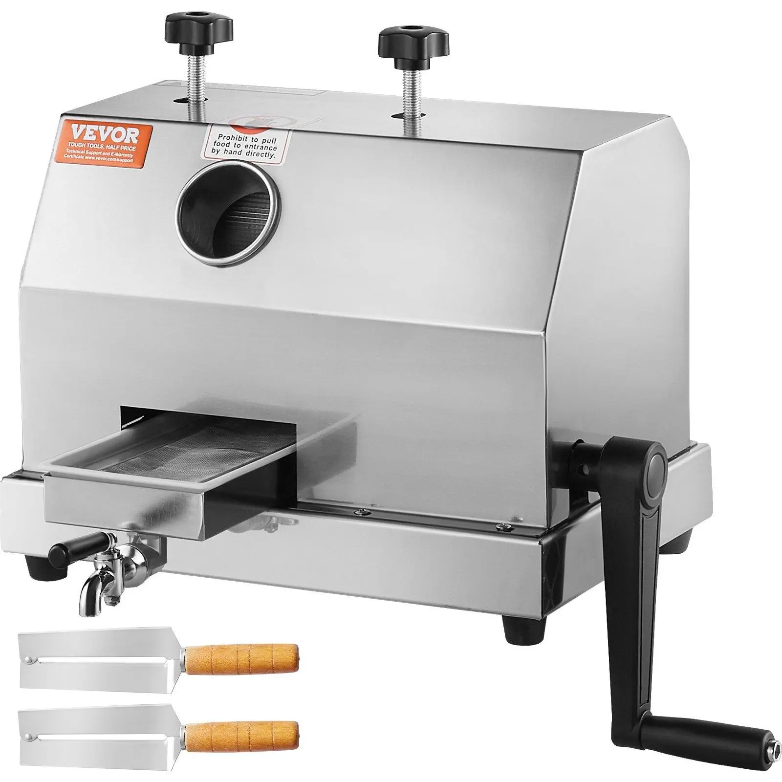 【Summerfinds】VEVOR Commercial Sugar Cane Juicer,  110LBS/H High Output Sugarcane Juicer Machine with 3 Stainless Steel Rollers and 2.4" Large Inlet, Manual Sugarcane Juice Squeezer Extractor for Commercial/Home Use