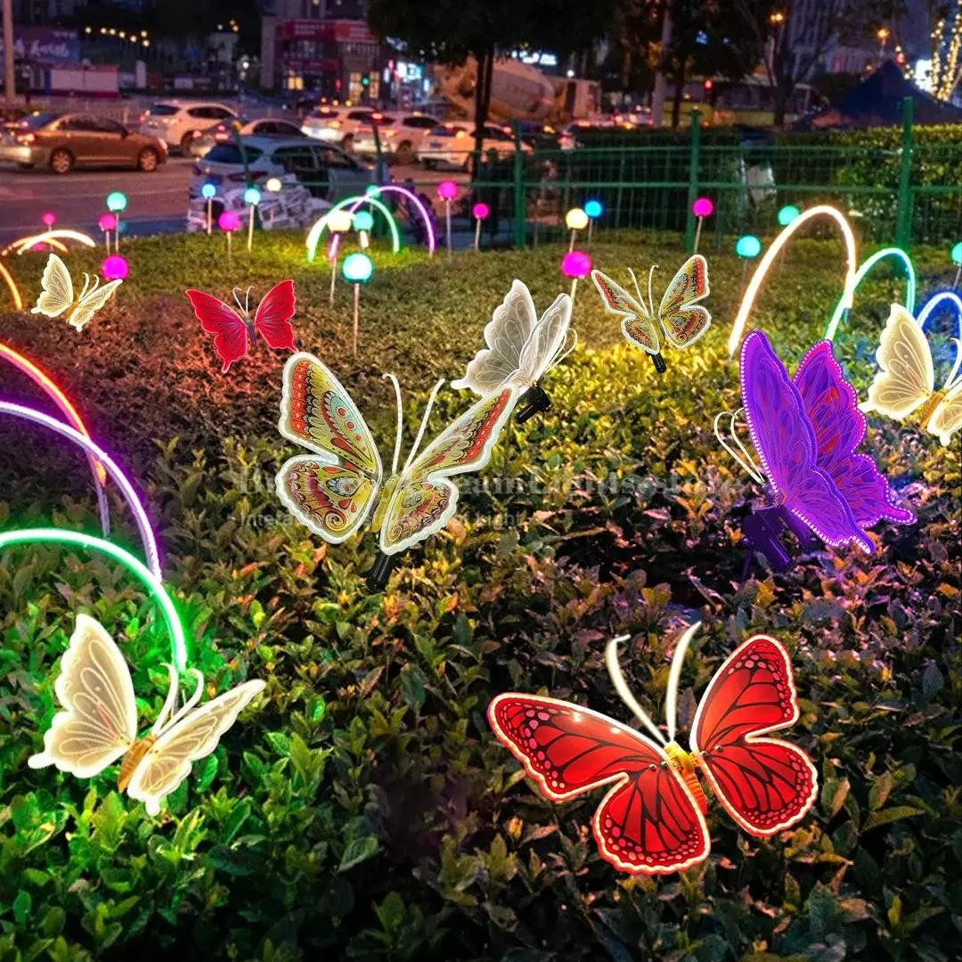 APOTO LED Butterfly Lights - Waterproof Indoor & Outdoor Decorative Lights with Colorful Designs for Versatile Use 40cm, Nature-Inspired Lighting