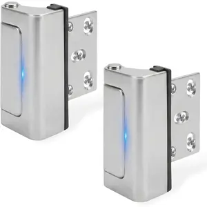 2 Pack   Door Lock, Childproof Door Reinforcement Lock,Withstands 800 lbs,with 3" Stop,Force for Inward Swinging Front Doors,Upgrade Flip High Night Lock to Defend Your ()
