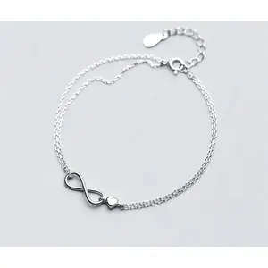 S925 Silver Bracelet Women Double Bracelet Sweet Hand Jewelry