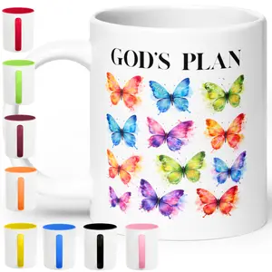 Christian God’s Plan Butterfly Bible Verse Coffee Mug – Colorful Inspirational Scripture – 11oz/15oz Ceramic, Dishwasher Safe, BPA & Lead Free – Faith Gift for Women & Men Valentine’s Day, Mother’s Day