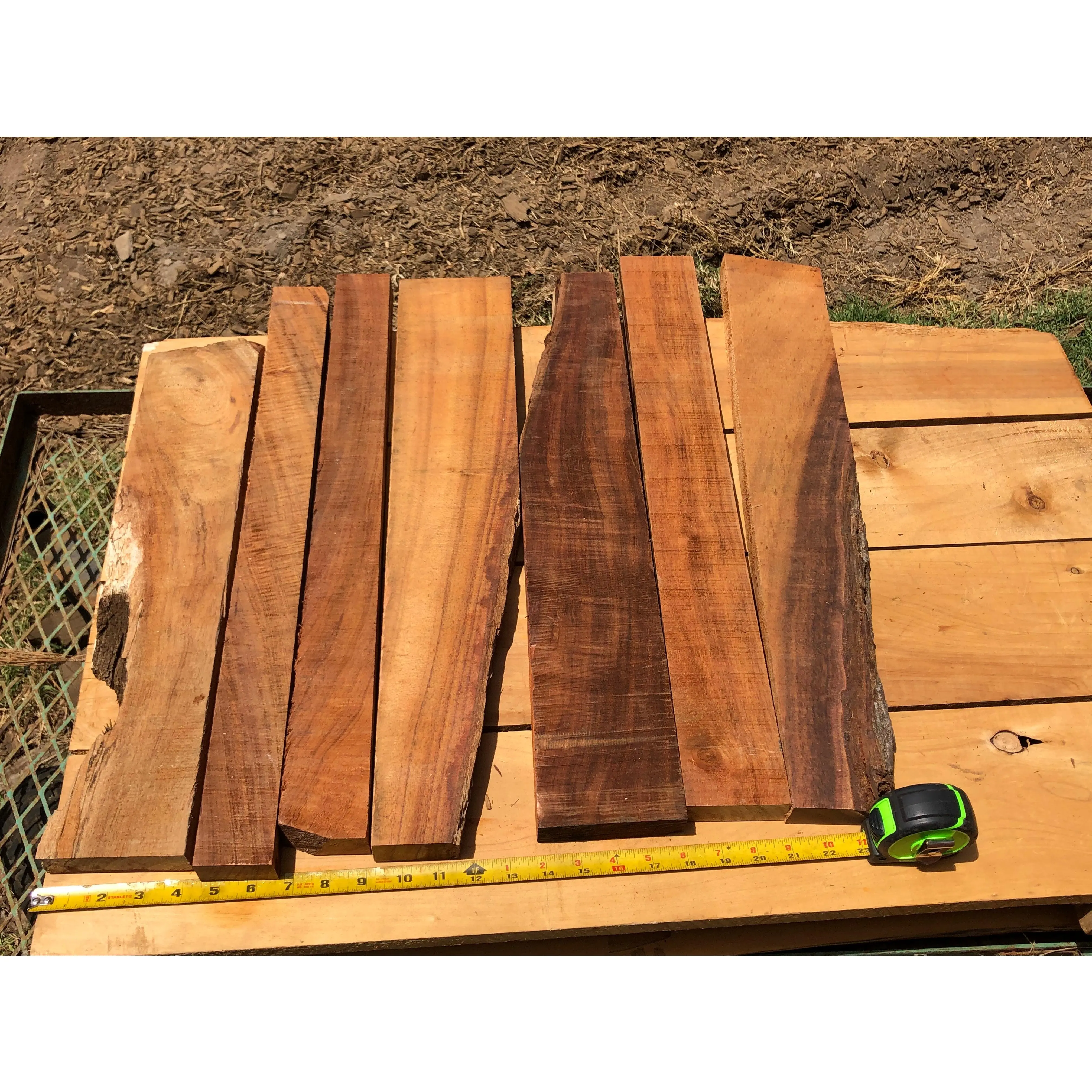 Reclaimed Curly Koa boards 7@20-23”x2-4”x1”