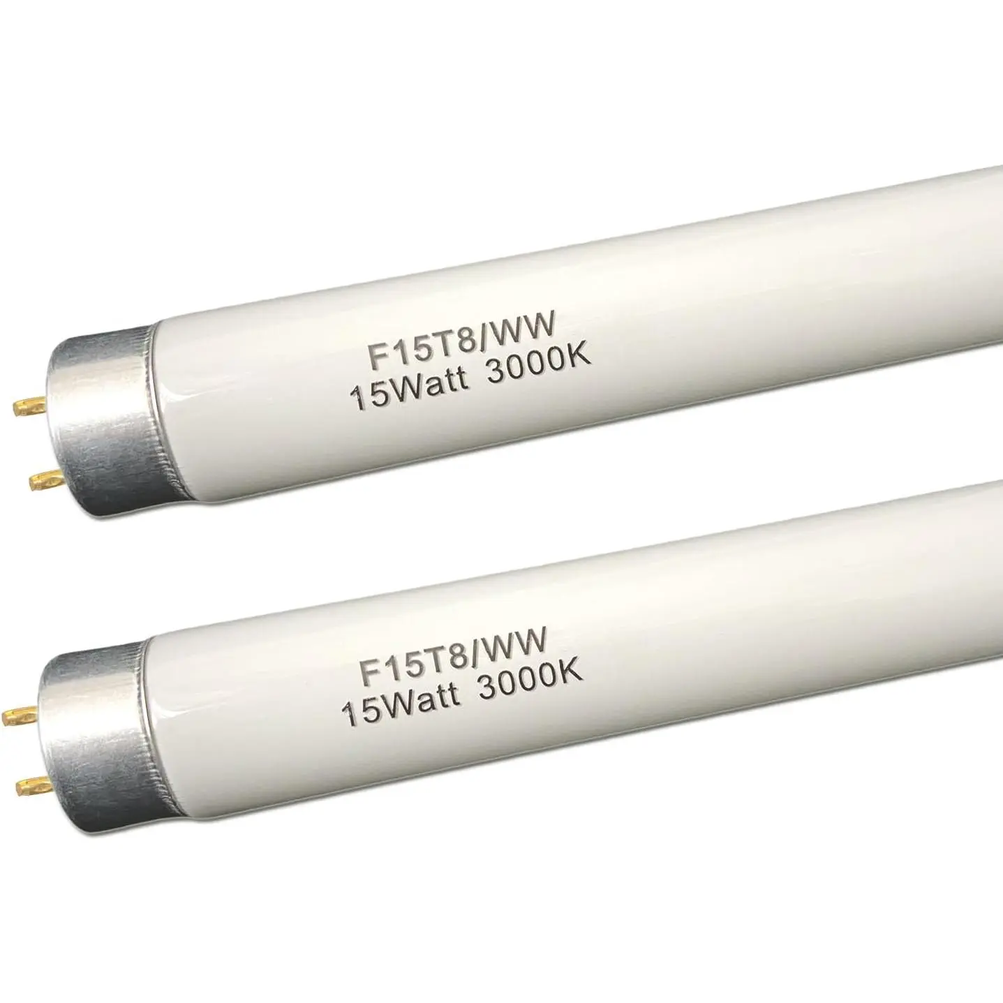 18 inch F15T8/WW Fluorescent Light Bulb 15watt F15T8-KB Warm White Replacement Tube 3000K Soft White T8 Linear Lamp for Kitchen and Bath