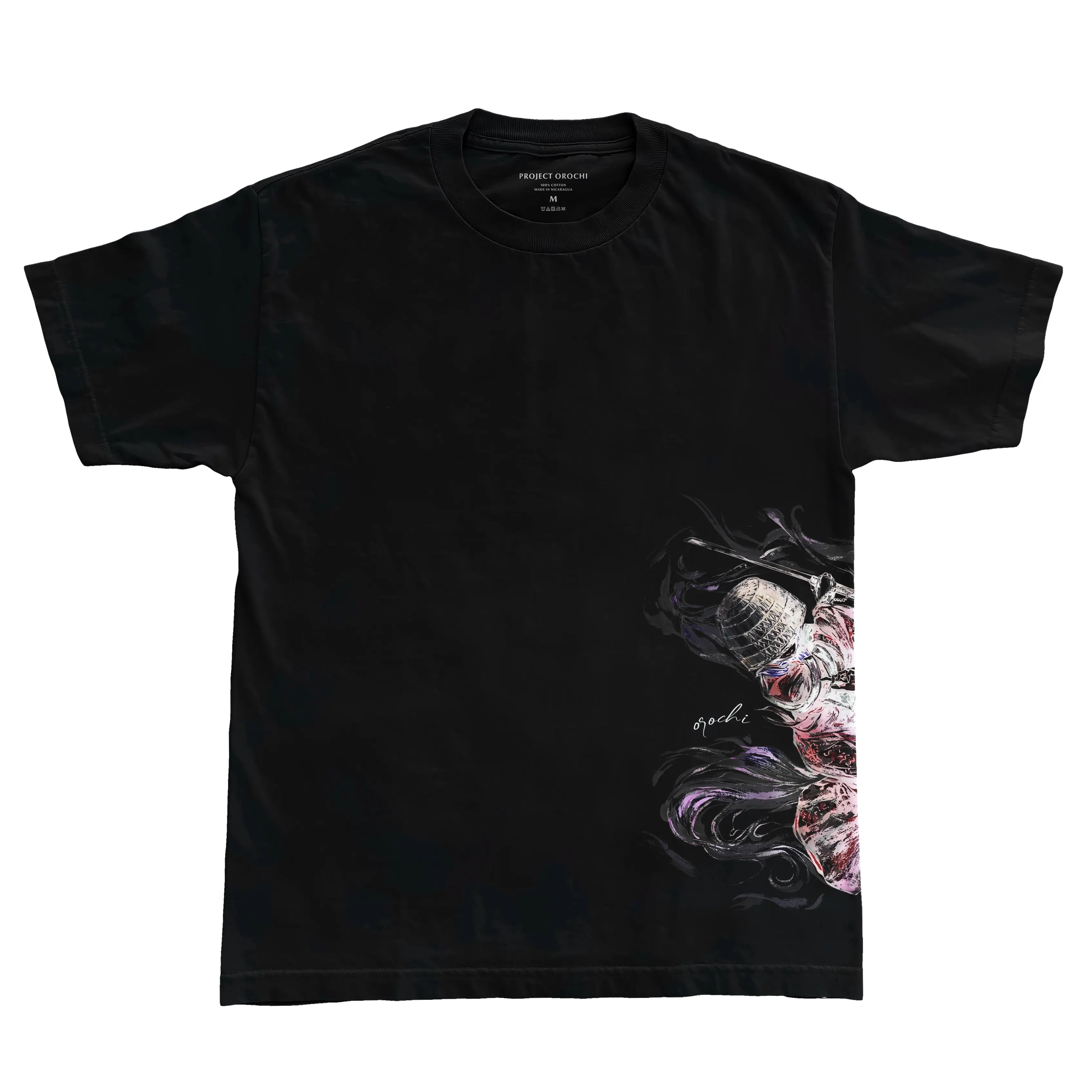 Mibu Tee - Black Menswear Streetwear Soft Cotton Short Sleeve Tshirt with Japanese Inspired Design & Stretch Fit Round Neck Casual 6.0 oz Heavyweight Tee 100% Pre-shrunk Combed Ring-spun Cotton