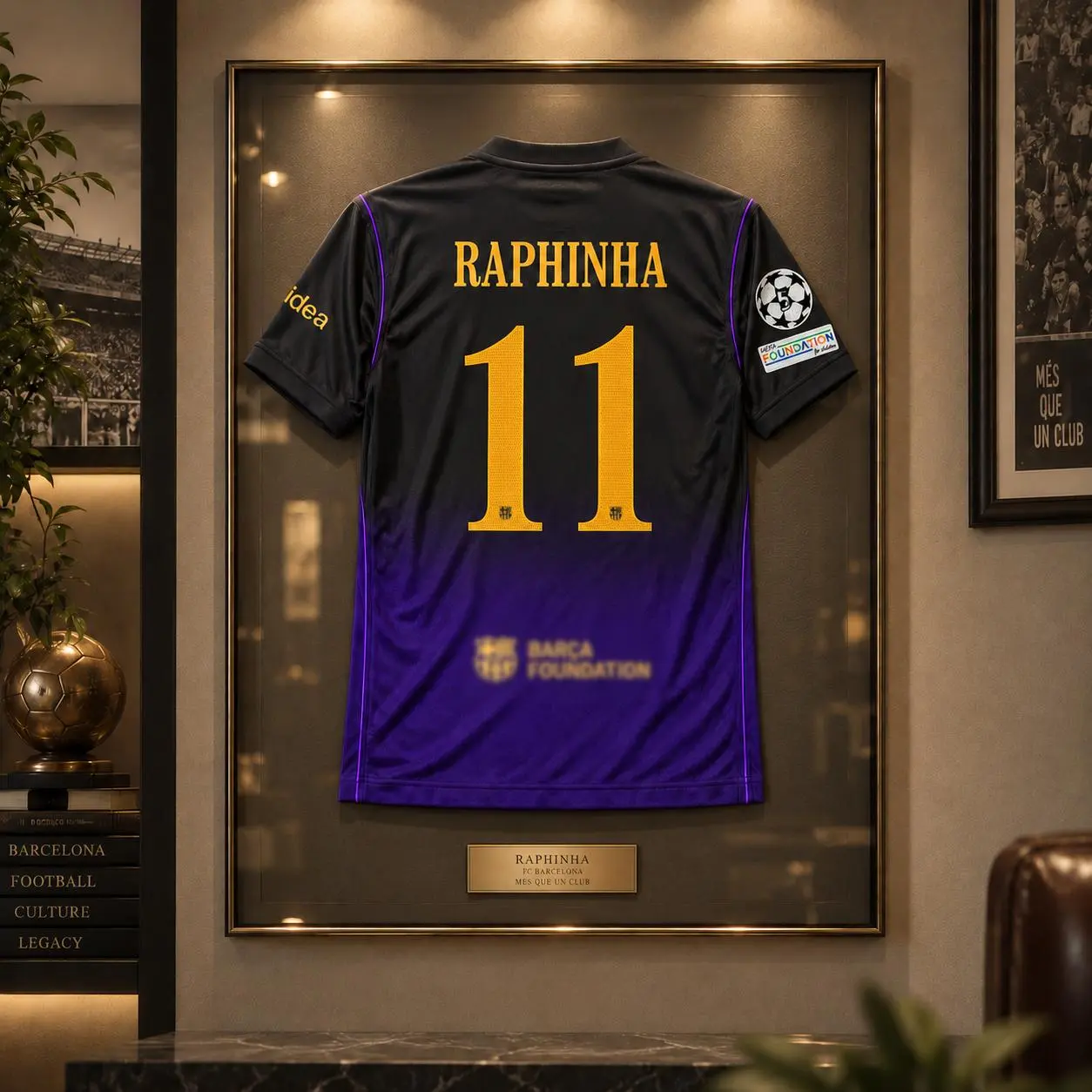 Raphinha #11 2026/27 Black Purple Soccer Set – Men’s Short Sleeve Football Shirt & Matching Shorts
