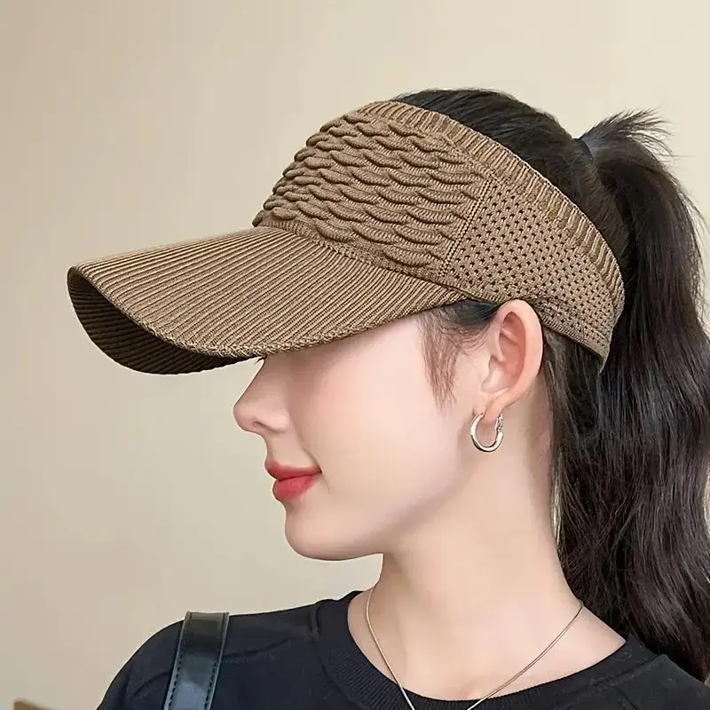 Breathable Sun Shield Hat, Lightweight Elastic Sunscreen Hat with Curved Brim, Sports Hat, Athletic Hats for Running & Outdoor Activities, Sports Outdoor Hats