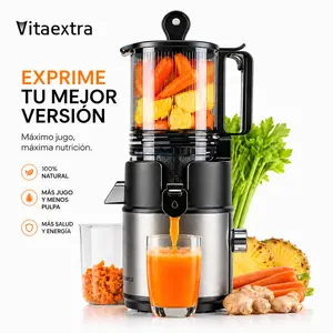 Vitaextra Cold Press Juicer, 5.8" Wide Chute for Whole Fruits, Quiet Juicer, 250W AC motor Juicers for fruits and vegetables, carrots, ginger, frozen fruits, etc. High juice yield, Easy to Clean