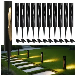 【Lighting Series】Tribesigns 6-Pack Low Voltage Landscape Lights, 4.8W LED Pathway Lights, 3000K Outdoor Landscape Lighting for Walkway, Garden, Yard UL&ETL Listed, IP65 Waterproof, 12-24V Aluminum Alloy, Black