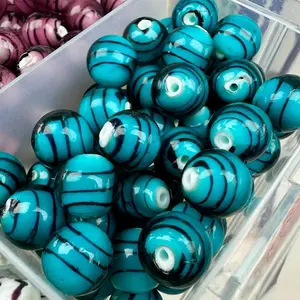 D. Hand Made Glass Beads For Jewelry Making 10 piece Per Order Vibrant Colors Ideal For Crafting Projects