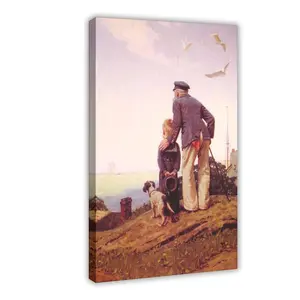 Painter Poster Norman Rockwell Looking Out to Sea 5 bedroom canvas posters, hall wall art, bathroom canvas posters, home poster decoration