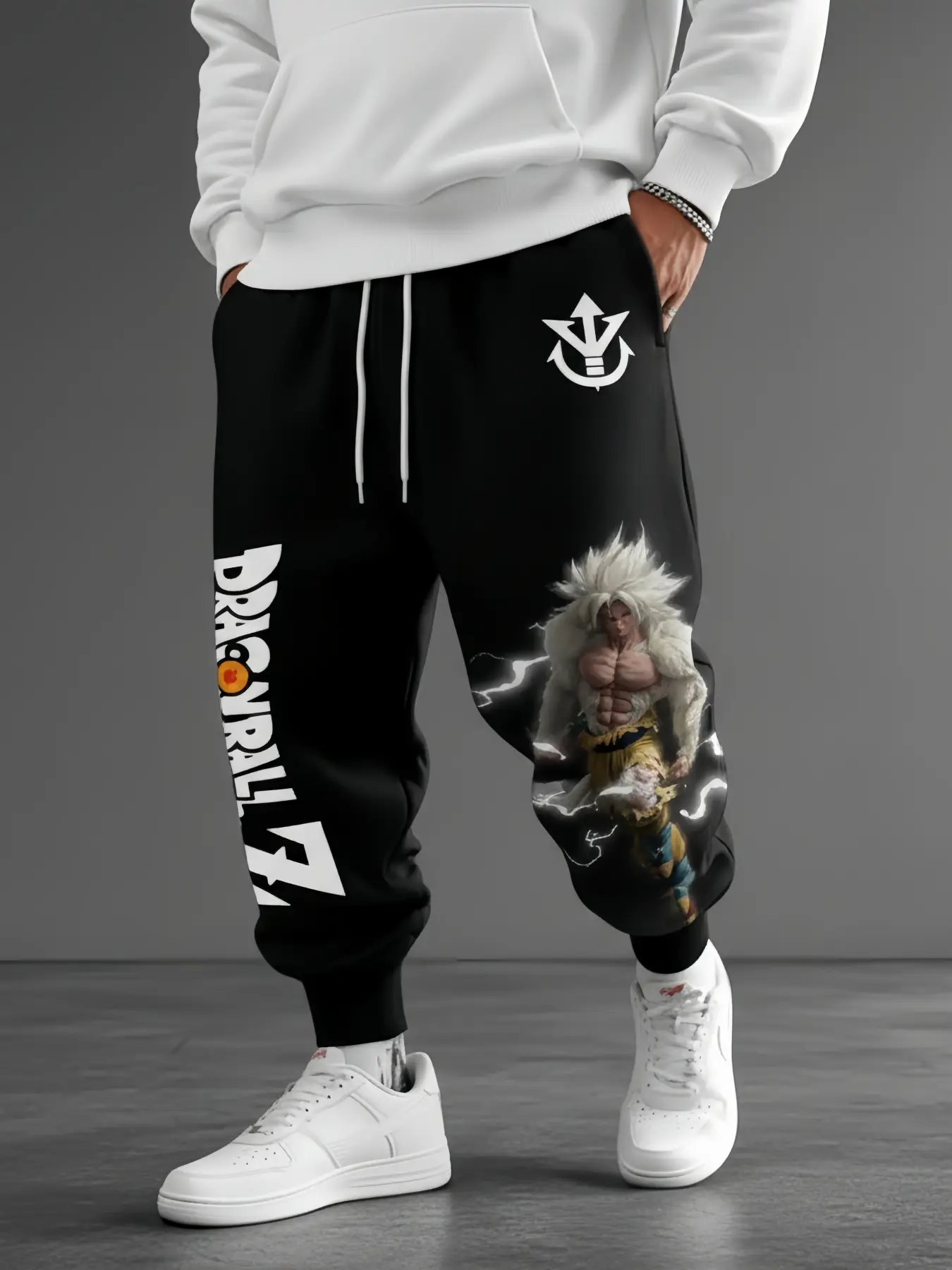 Goku Cartoon Print Pants for Daily Wear, Men's Joggers with Deep Pockets, Women's Stylish Skinny Jogger Pants, High Quality Fitness & Casual Streetwear